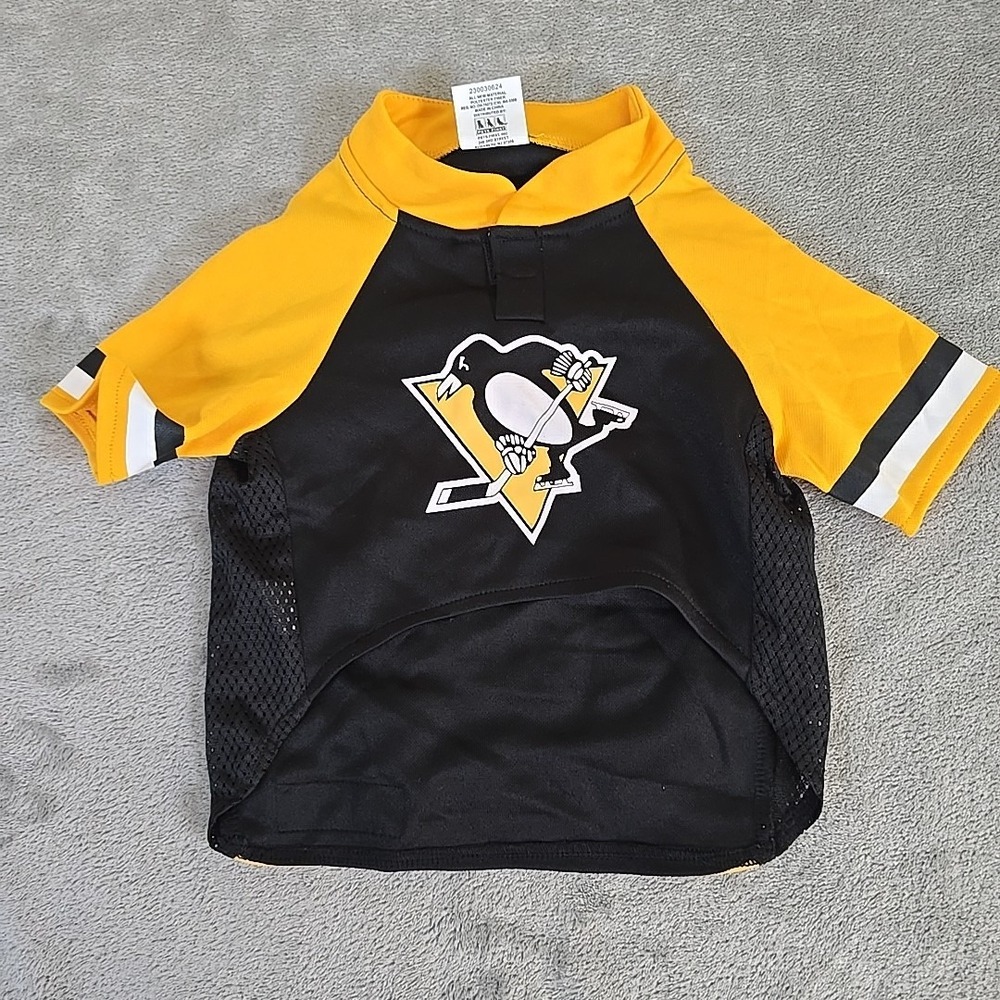 Pittsburgh Penguins Hockey Jersey Dog Medium 14-18" Black Pet Apparel NHL